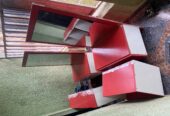 3 sitter couch, mirror stand and shelf