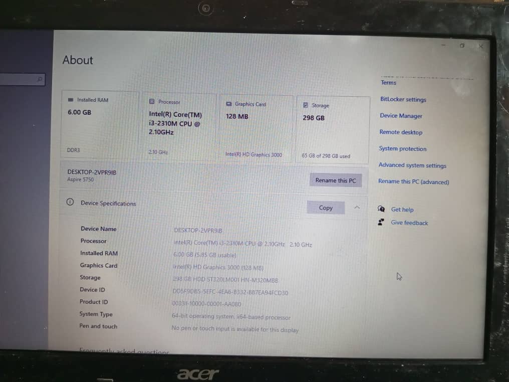 acer aspire 5750